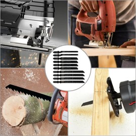Diompirux Pack of 10 high-quality curved saw blades, T-shank jigsaw blade to meet the needs of use, made of carbon steel, precision tools for woodwork, DIY projects, metal
