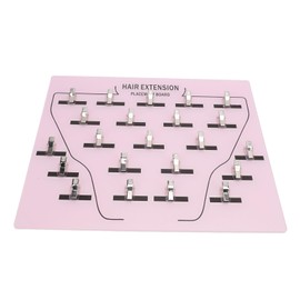 Wig Extension Holder Board Stainless Steel Clips Hair Extension Display Board Hair Placement Plate for Hair Salons (Light Pink)