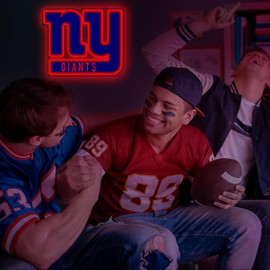 Football Team Neon Sign, Cool Dimmable Light Up Football Team Logo Hanging USB Powered for Wall Decor, Man Cave, Bedroom, Game Room Deco, Birthday Christmas Merch Gift for Boys Fans (Y-Giant)