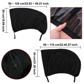 WADY Car Window Shades with Zipper, Elastic Car Window Sunshades, Car Window Shade, Sun Blocking Car Side Window Sun Shade for Privacy Protection, Breathable Mesh Window Cover for Car (Rear Window)
