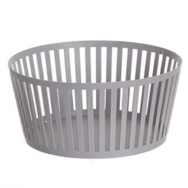 Deco Line Bread Basket, Metal, Grey, 22 cm