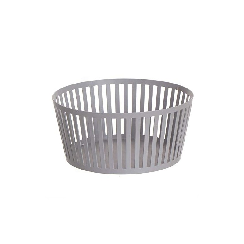 Deco Line Bread Basket, Metal, Grey, 22 cm