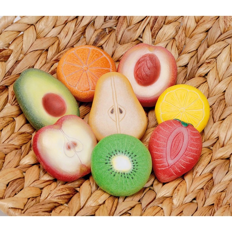 Yellow Door Durable Stone Fruit Set for Kids Role Play