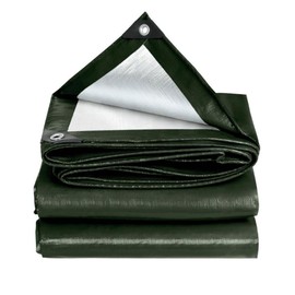 MTSDM Tarp Canvas, Heavy Duty Tarp 3 x 4 M Green Large Multi Purpose Thick Waterproof Tarp Protective Cover with Grommets and Reinforced Edges for Outdoors Car, Camping Cargo, Pool Shed Shade Rain