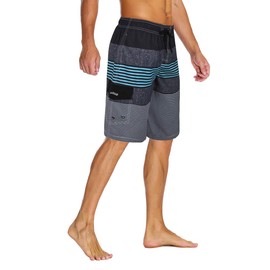 unitop Traje de baño para hombre, secado rápido, pantalones cortos de playa con forro, Azul-55, 28