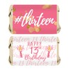 Girls 13th Birthday Party Mini Candy Bar Wrappers, Pink and