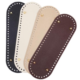 beiyaiey 4Pcs Bag Bottom Base Pads, 4 Colors Oval Crochet Bag Bottom PU Leather Bottom Shaper Pad 10x4.7inch