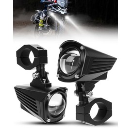 SUPAREE Fog Light Motorcycle LED Additional Headlight Motorcycle 12 V Motorcycle Auxiliary Headlight E Approval 6000 K with Flashing Mode Wiring Harness and Bracket IP67 for R1200GS F800GS F650