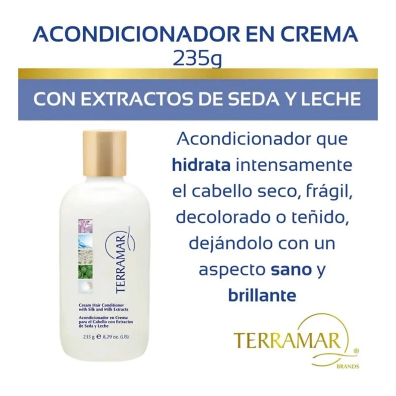 Acondicionador En Crema Para Cabello Terramar, 235 Mls.