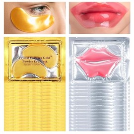 10pcs Parches Ojos Bolsas y Ojeras10pcs Parche Labial, Eye Patches Eye Mask, Máscaras Gel para Ojos, Hidratación Ojeras, Colágeno Lip Mask, Máscara...