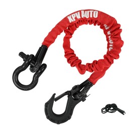 XPV AUTO Recovery Strap (18,000lb.) 2FT with Winch Hook and D-Ring Shackle Synthetic Tow Recovery Rope for ATV Mud Recovery
