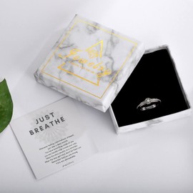 oGoodsunj Fidget Spinner Rings for Anxiety Women Just Breathe Sterling Silver Lotus Cross Worry Ring Stress Relief Calm Jewelry Gifts for ADHD Autism Daughter Size 10