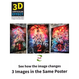Unbranded Stranger Things-3D Poster,3D Lenticular Flip Effect,3 Images In One