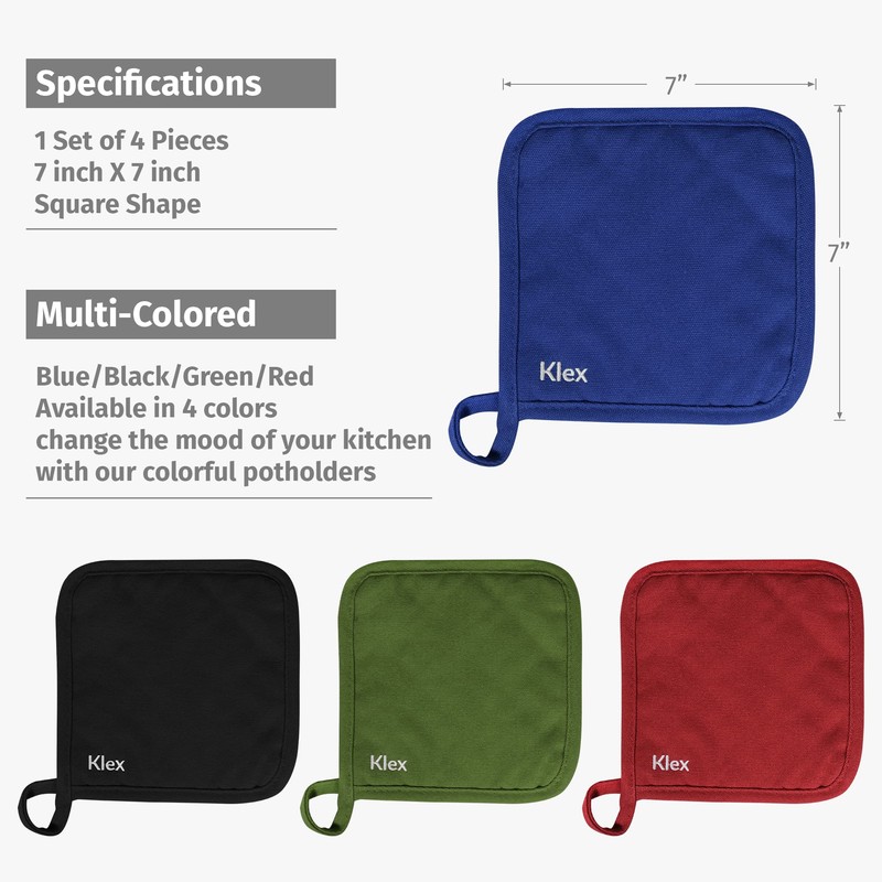 Klex Extra Long Silicone Oven Mitts and Pot Holders, 932°F