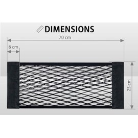 MyGadget 1 x Boot Mesh Bag Velcro [25 x 70 cm] - Universal Organiser in the Car - Interior Luggage Net for Car Accessories such as Reflective Vests and Fire Extinguishers