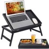 Artmeer Bed Tray Table Breakfast Food Tray with Folding Legs