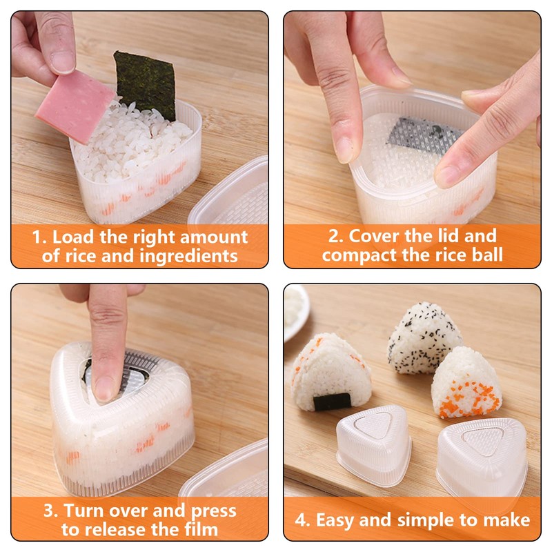 Anseom Pack of 5 Onigiri Moulds, Sushi Maker, Nigiri Sushi