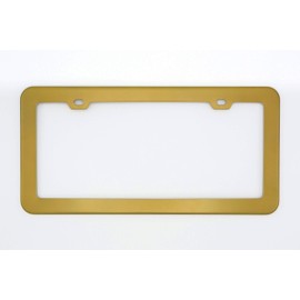Creathome 2PCs Stainless Steel License Plate Frames with Gold Color