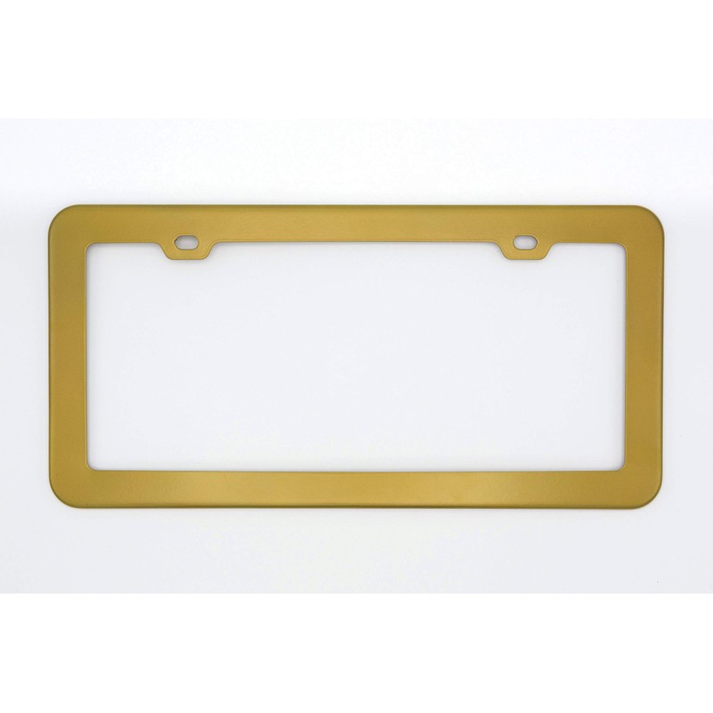 Creathome 2PCs Stainless Steel License Plate Frames with Gold Color