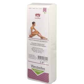 100 x Non-Woven Strips Sugaring, 20 x 7 cm, Kosmetex Fleece for Sugaring with Sugar Paste, White (Fleece White)