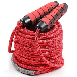 30 FT Long Jump Rope for Kids Adults,Double Dutch Jump Rope,Adjustable Skipping Ropes with High-strength Nylon Braided Rope Core,360°Rotation Not Enta
