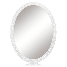 Magnetic Locker Mirror, Real Glass Small Mirrors for Locker with Magnetic Backing, for School Locker, Bathroom, Household Refrigerator, Locker Accessory, Workshop Toolbox or Office Cabinet(White)