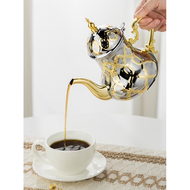 Moroccan Teapot 1.2L Arabic Style Stainless Steel Moroccan Traditional Religious