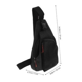 SHOWERORO Men's Canvas Crossbody Sling Bag Black Durable Outdoor Sports Backpack with Multi-pockets for Hiking Camping Travel Comfortable One-shoulder Design