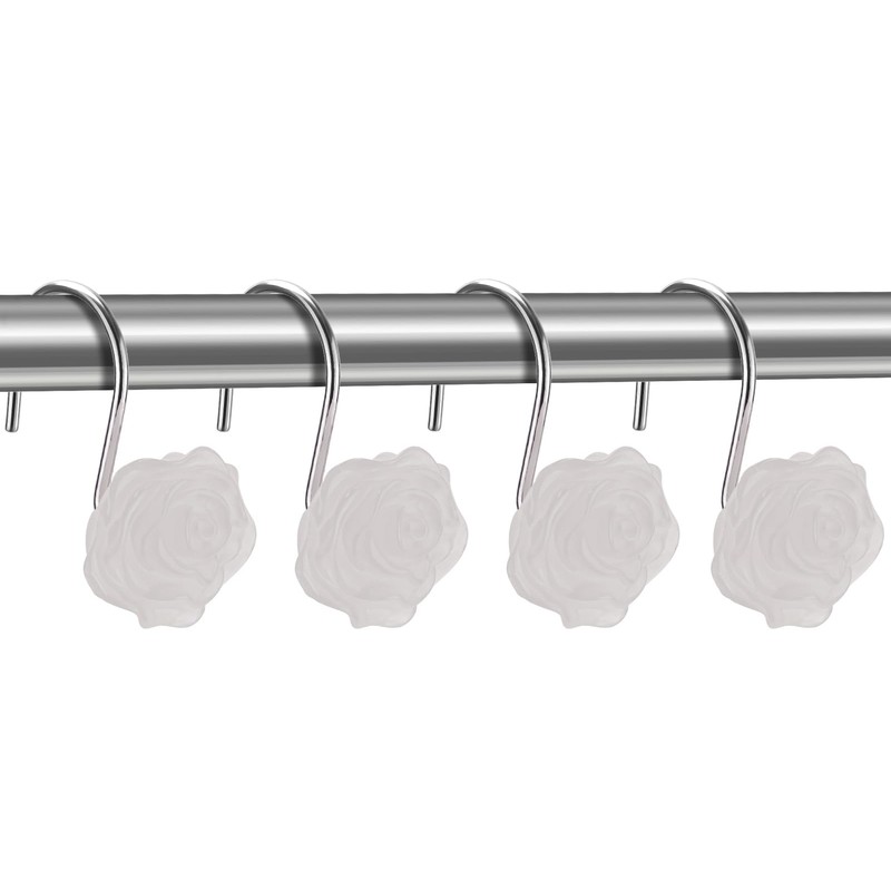 SIMPLE CLEVER HOMES 365 Rose Shower Curtain Hooks, Glow in