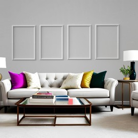 Yuzzy 4 Set Peel and Stick Wall Molding Trim Kit, 16" x24" Premade Wainscoting Panels, Self Adhesive Moulding Panel for Interior Walls Picture Frame