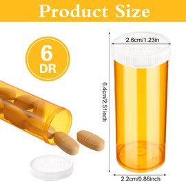 ElevateTech Empty Plastic Pill Bottles with Caps, Small Medicines Bottle 6 Drams Plastic Vials Easy Open Medication Vials Containers Clear Travel Pill Cases Organizers (9 Pcs)