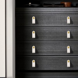 HY HUIJUN Leather Handles, Furniture, Pack of 4 Handmade Furniture Handles, Leather Knobs, Cupboard Handles, Knobs for Leather Handle, Kitchen Cupboards, Cabinets