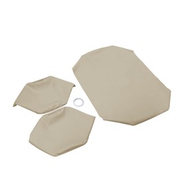 Lskioer 3Pcs Golf Cart Seat Covers, Front Bottom & Backrest Leather Seat Cover Beige Fits for Club Car PRE-2000 DS Golf Cart 1982-2000