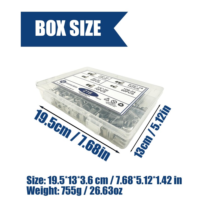 SAE Rivet Nut Kit 216cs 8-32 10-24 1/4-20 3/8-16 5/16-18