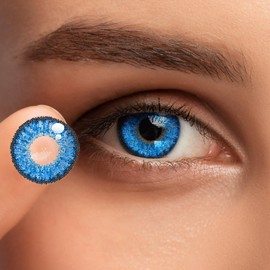 Libruver Colored Contact Organizer Storage Tweezer Case Set With Lenses Soaking Storage Inserter Kits for Party Ⅷ Blue