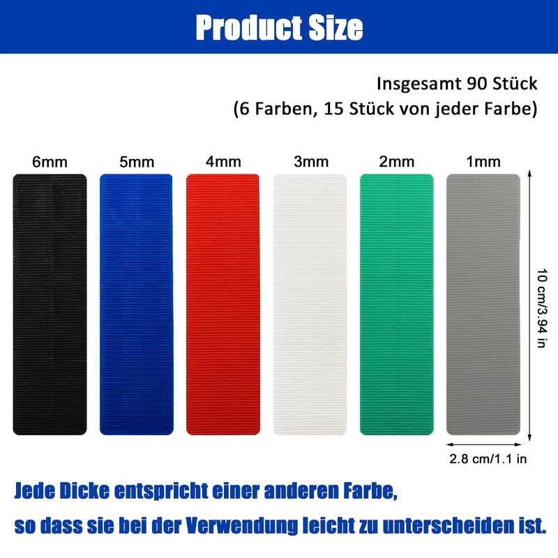 Pack of 90 Plastic Spacers, 28 x 100 mm, Rectangular