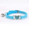 Small Dog Collars with Bell, Bling Rhinestone Heart Soft Velvet