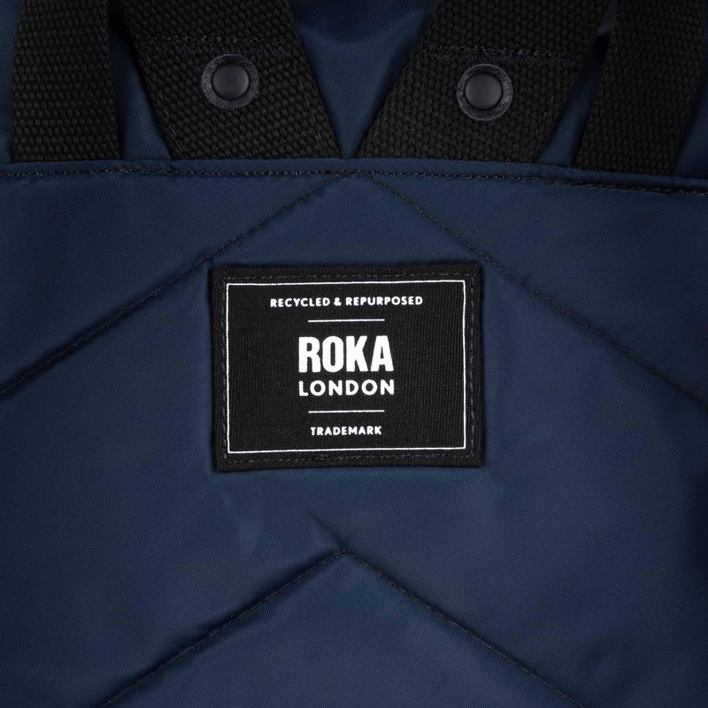 ROKA London Camden P Medium Recycled Nylon Midnight Rolltop Backpack