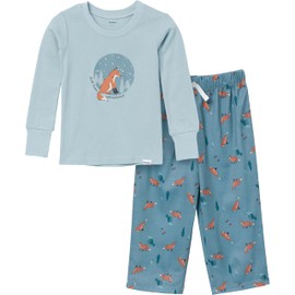 Gerber Baby Boy's Toddler 2-Piece Pajama Set (Long-Sleeve Cotton Top & Fleece Bottom), Fox