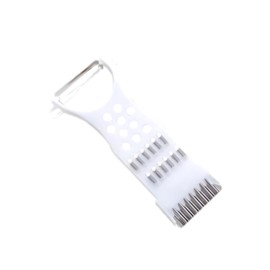 All-in-one Multifunctional Handheld Peeler, Grater and Slicer for Faster Veggie, Fruit and Cheese prep in Compact Plastic Design