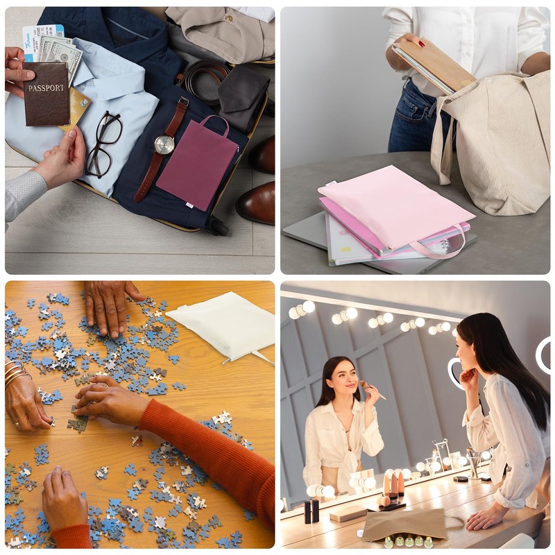 sourcing map 2 Pcs Zipper File Bags, 9.6" x 13.4"
