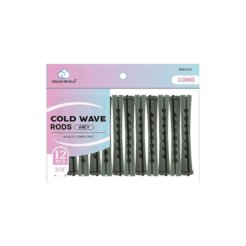 Dream World 3/8" Cold Wave Rods Long Grey 12 Pcs