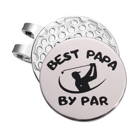 Golfer Golf Ball Marker, Golf Hat Clip Marker with Magnetic Hat Clip, Hat Clip Marker for Golf, Golf Marker Hat Clips Accssories for Golf Gloves Hats Bags Caps Visor Father's Day Papa Gift (Papa)