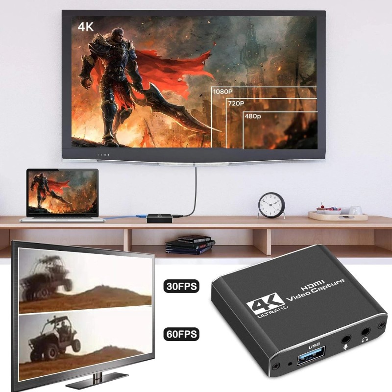 ZECVE 4K Audio Video Capture Card, USB 3.0 HDMI Video