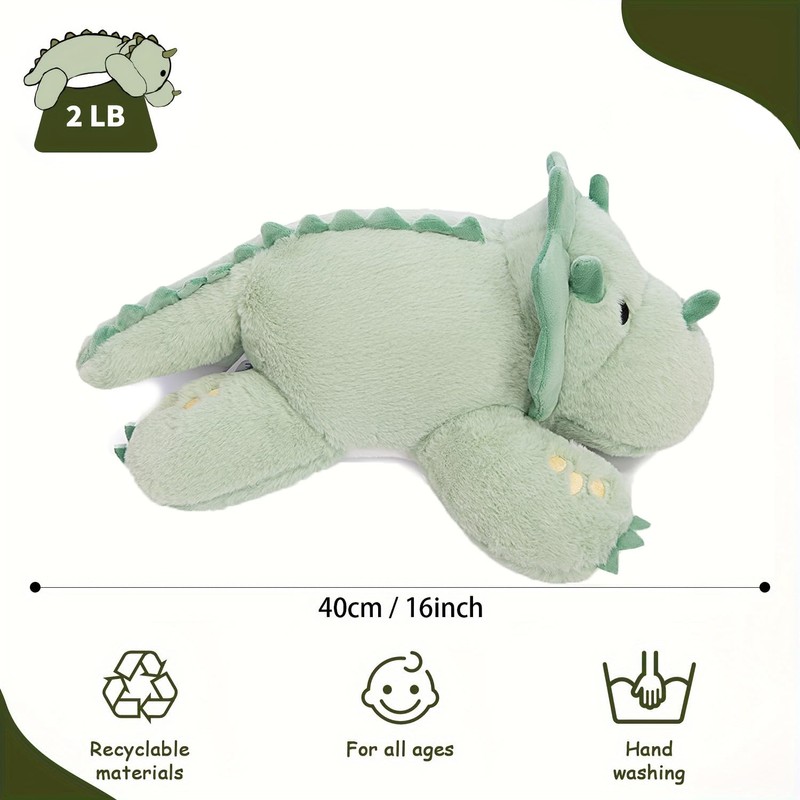 KOWSI® Microwavable & 2 LB Weighted Stuffed Triceratops Animals Plush