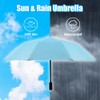 WOOLALA UV Sun & Rain Umbrella with Built-in Cooling Fan,