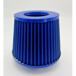Motorsport Cold Air Filter Intake Induction Kit 76mm Cone High Flow Mesh Blue