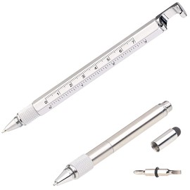 PEARL Multifunctional Pen: 7-in-1 Ballpoint Pen with Touch Pen, Screwdriver, Ruler & More (7 Functions Ballpoint Pen, Multitool Ballpoint Pen, Screw Extractor)