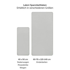 Laleni Premium fitted sheets for baby bed, breathable, 100% cotton (150 g/m²), Oeko-Tex 100 Certified, 70 x 140 cm, moonlight grey