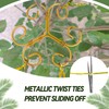 6pcs Plant Stem Support with Metallic Twist Ties, Durable Stem